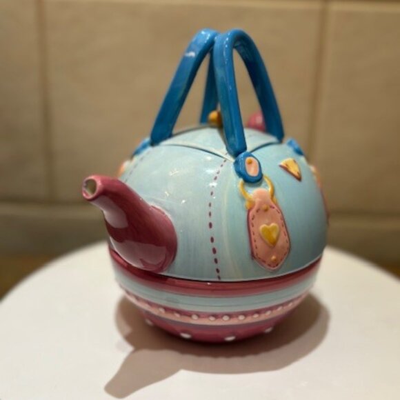 Ceramic 3 Piece Teapot Shaped like a HANDBAG !! - Picture 4 of 10
